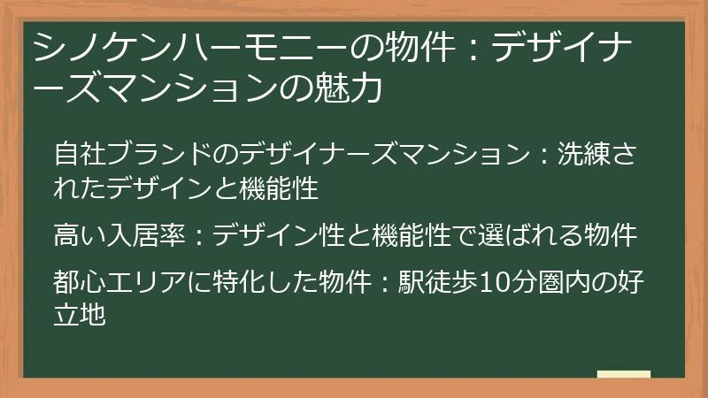 シノケンハーモニーの物件：デザイナーズマンションの魅力