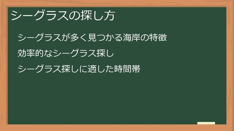 シーグラスの探し方