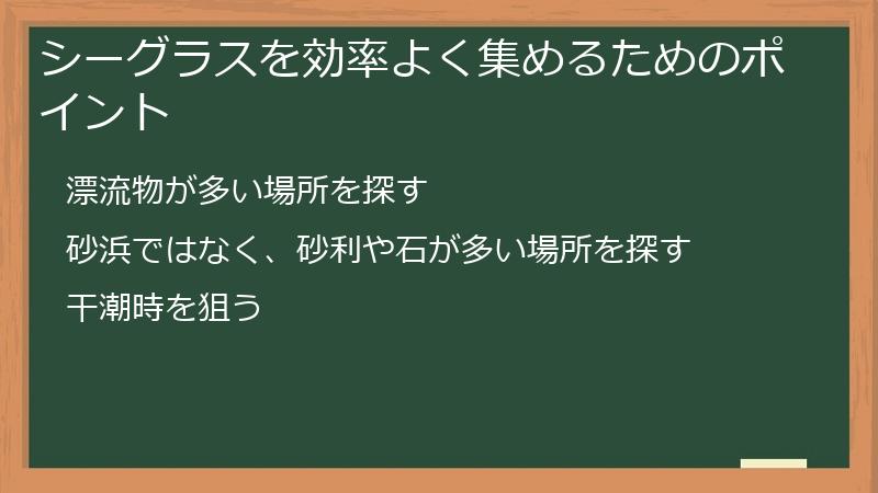 シーグラスを効率よく集めるためのポイント