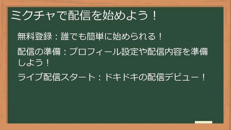 ミクチャで配信を始めよう！