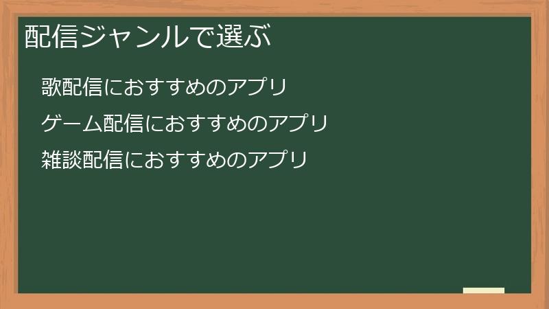 配信ジャンルで選ぶ