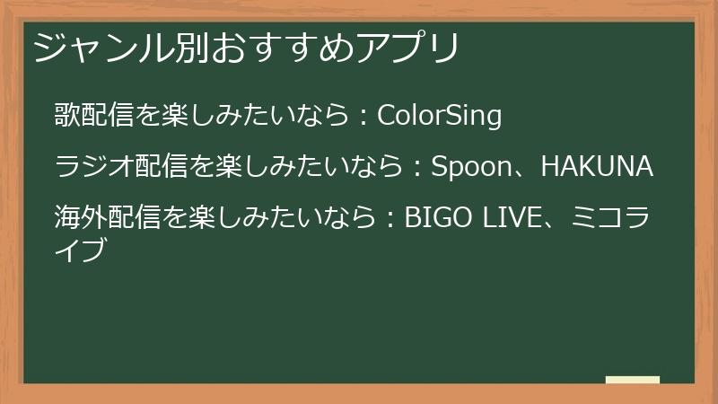 ジャンル別おすすめアプリ