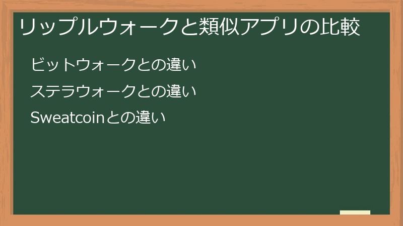 リップルウォークと類似アプリの比較