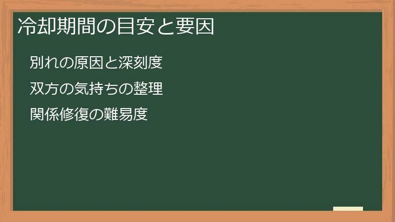 冷却期間の目安と要因