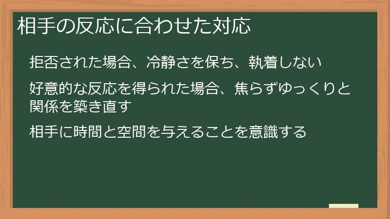 相手の反応に合わせた対応