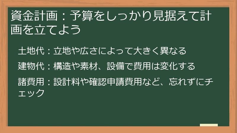 資金計画：予算をしっかり見据えて計画を立てよう