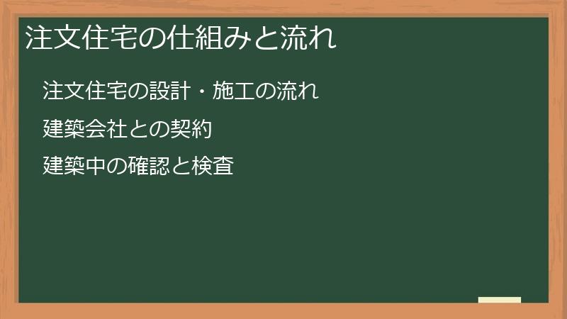 注文住宅の仕組みと流れ