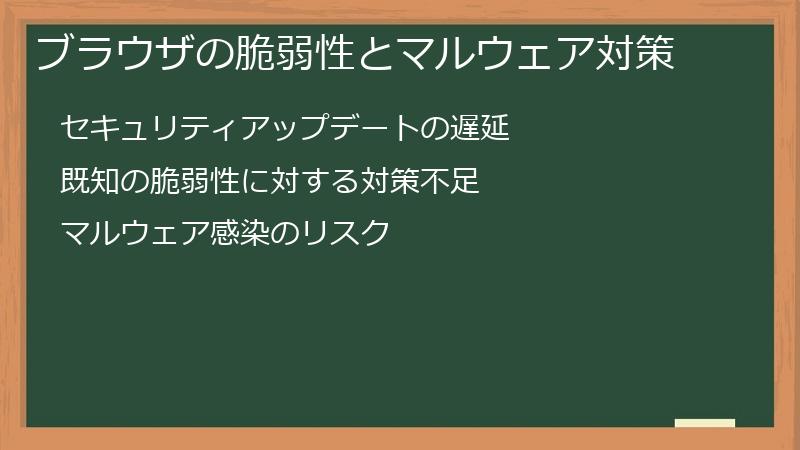 ブラウザの脆弱性とマルウェア対策