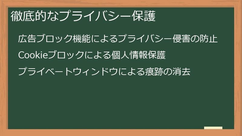 徹底的なプライバシー保護