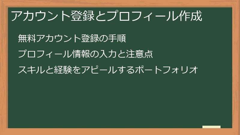 アカウント登録とプロフィール作成