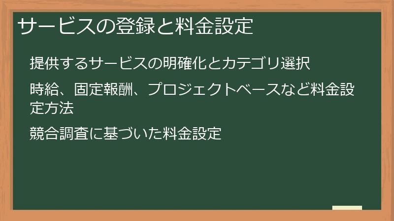 サービスの登録と料金設定