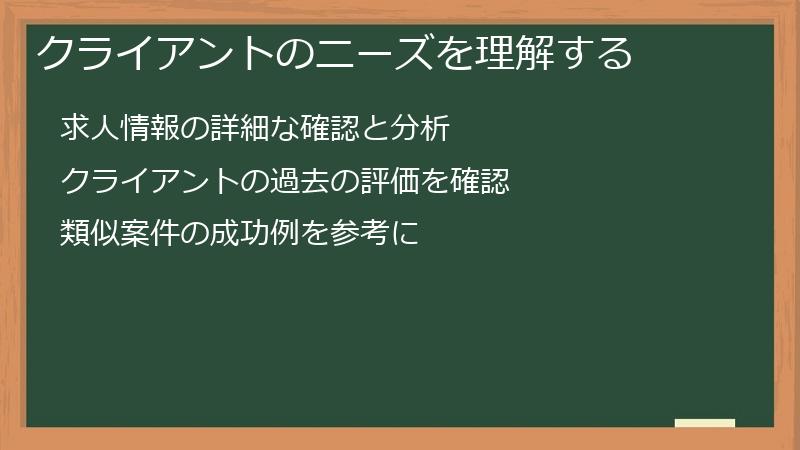 クライアントのニーズを理解する