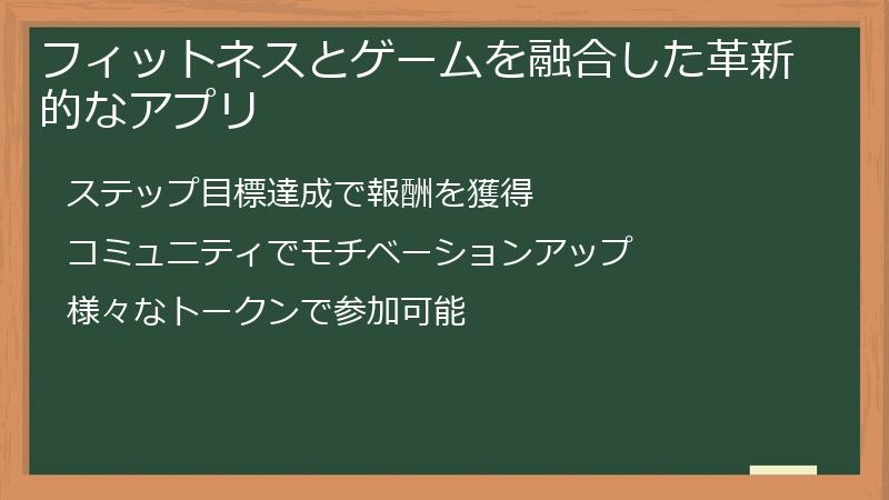 フィットネスとゲームを融合した革新的なアプリ