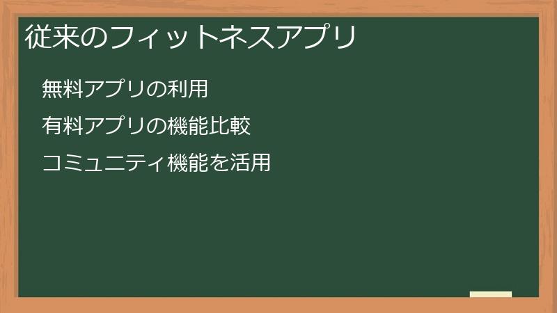 従来のフィットネスアプリ