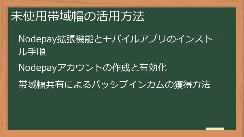 未使用帯域幅の活用方法