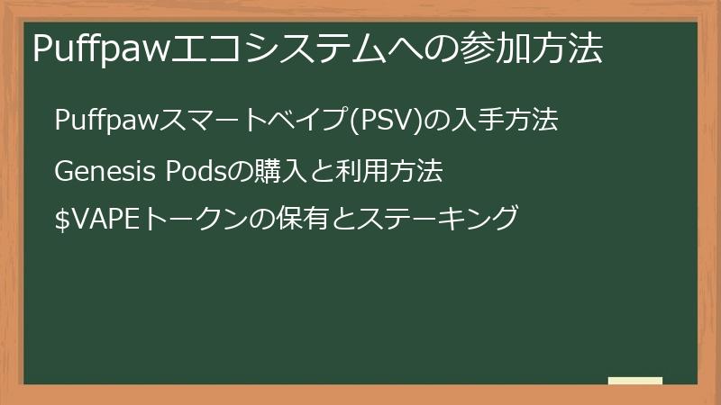 Puffpawエコシステムへの参加方法