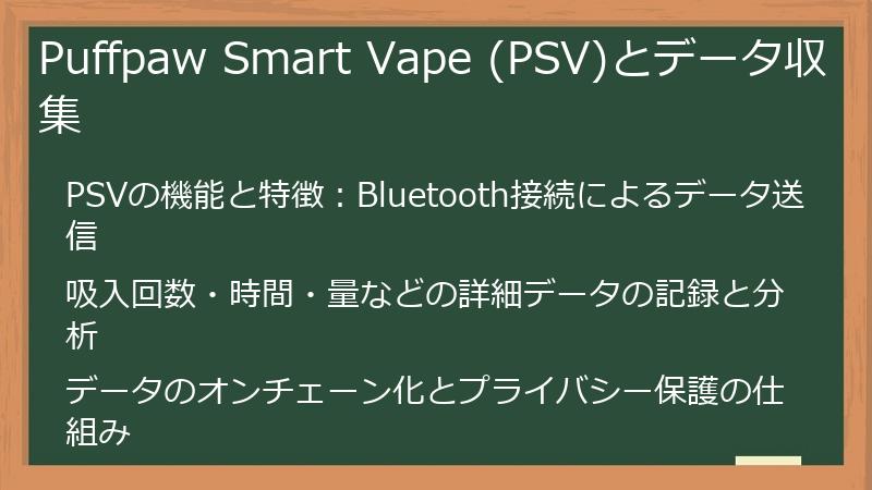 Puffpaw Smart Vape (PSV)とデータ収集