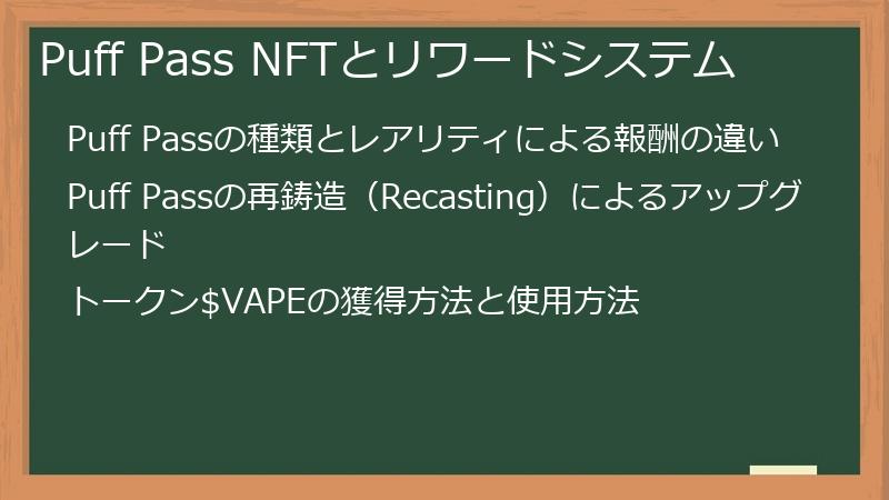 Puff Pass NFTとリワードシステム