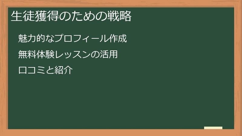 生徒獲得のための戦略