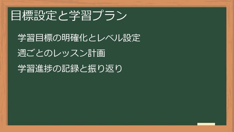 目標設定と学習プラン