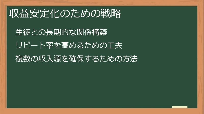 収益安定化のための戦略