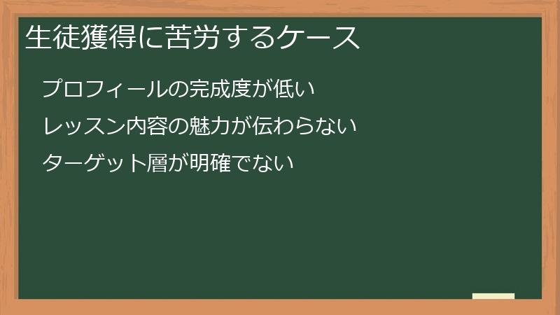 生徒獲得に苦労するケース