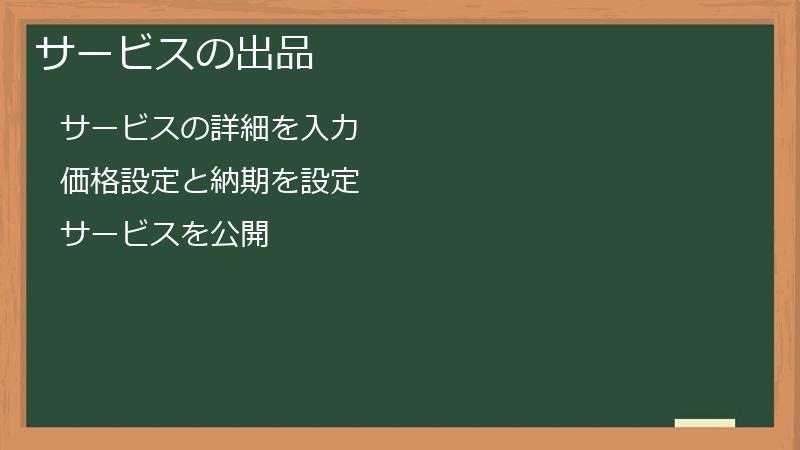 サービスの出品