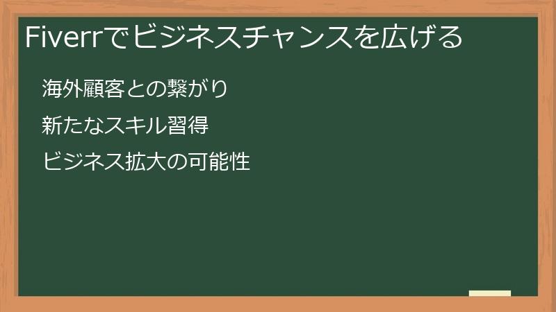 Fiverrでビジネスチャンスを広げる