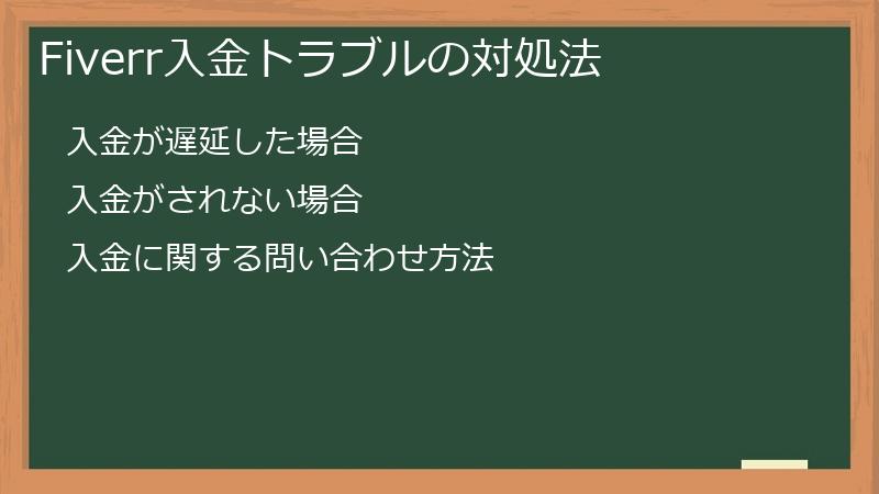 Fiverr入金トラブルの対処法