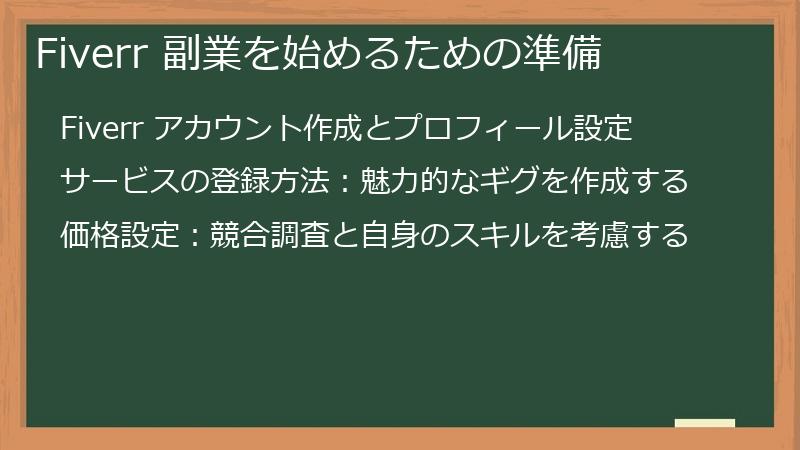 Fiverr 副業を始めるための準備