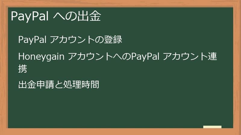 PayPal への出金