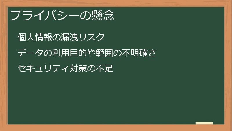 プライバシーの懸念