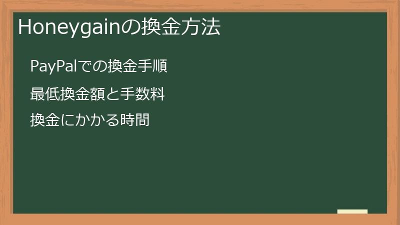 Honeygainの換金方法