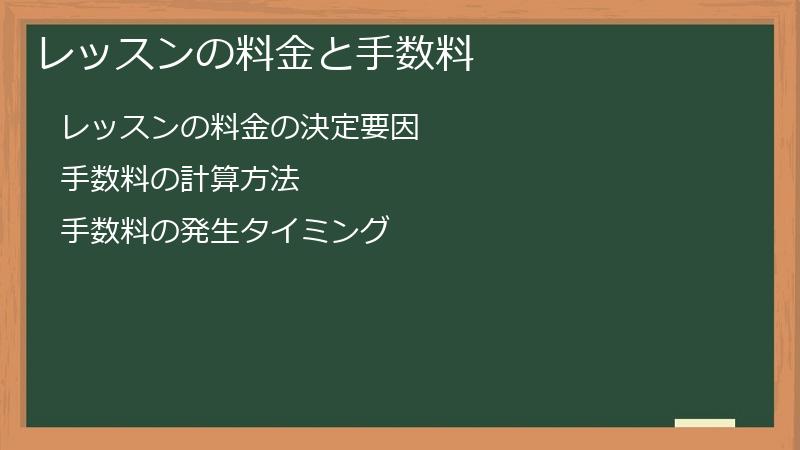 レッスンの料金と手数料