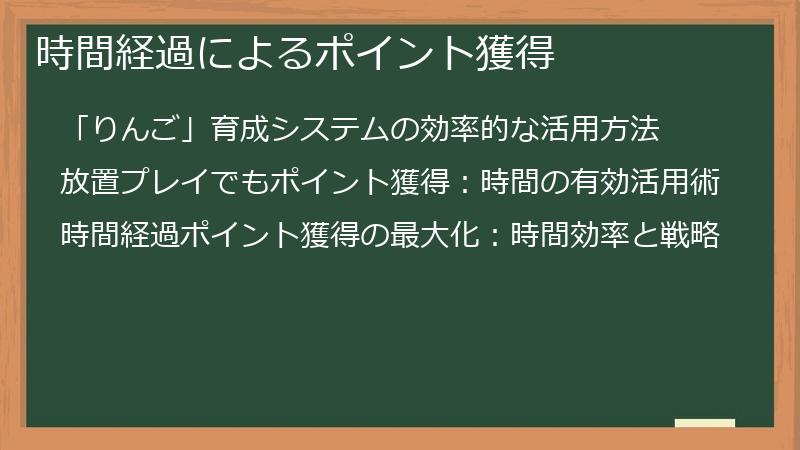 時間経過によるポイント獲得