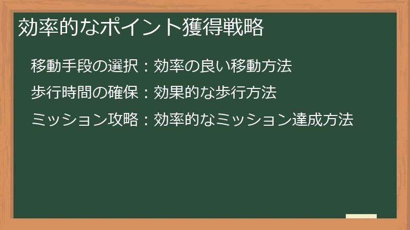 効率的なポイント獲得戦略
