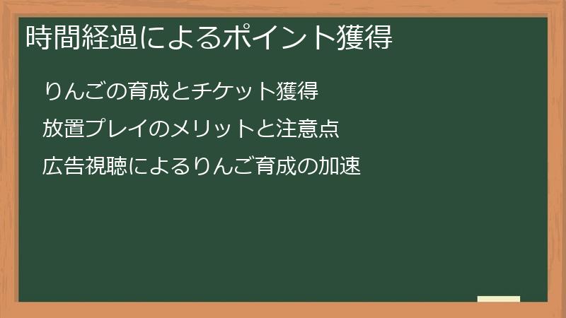 時間経過によるポイント獲得