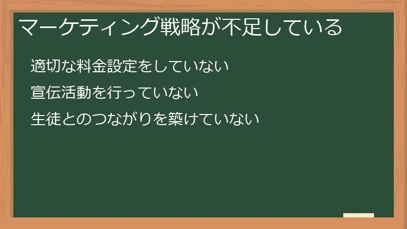 マーケティング戦略が不足している