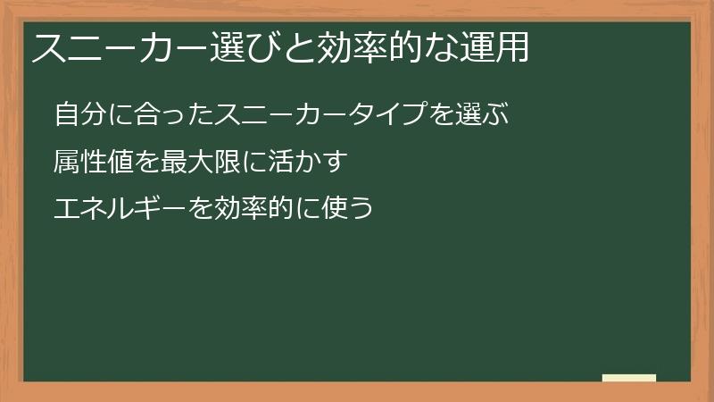 スニーカー選びと効率的な運用