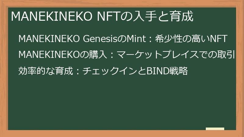 MANEKINEKO NFTの入手と育成