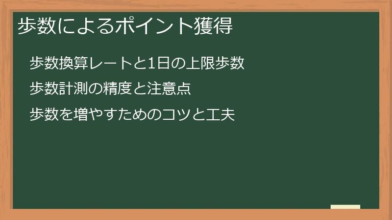 歩数によるポイント獲得