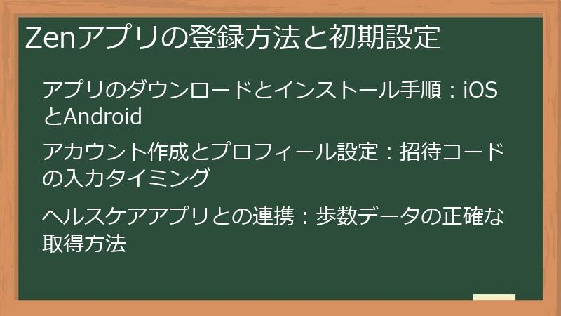 Zenアプリの登録方法と初期設定