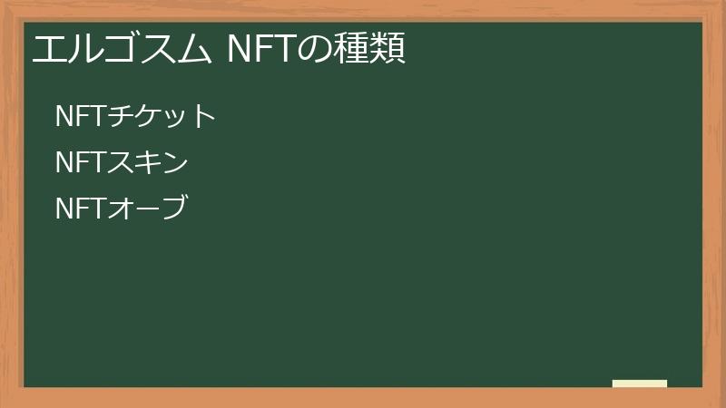 エルゴスム NFTの種類