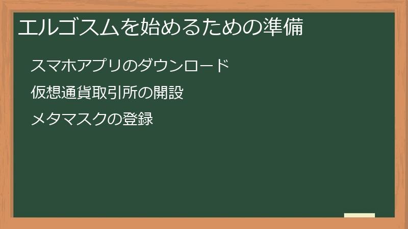 エルゴスムを始めるための準備