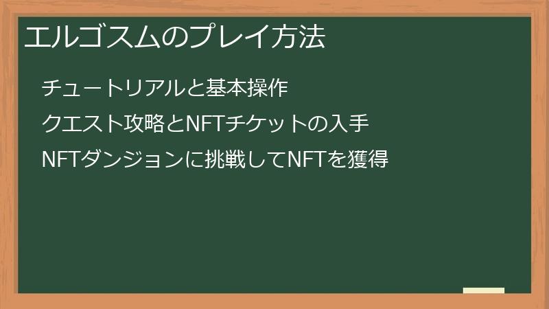 エルゴスムのプレイ方法