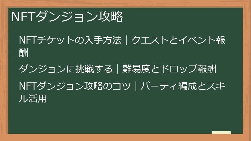 NFTダンジョン攻略