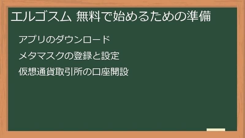 エルゴスム 無料で始めるための準備