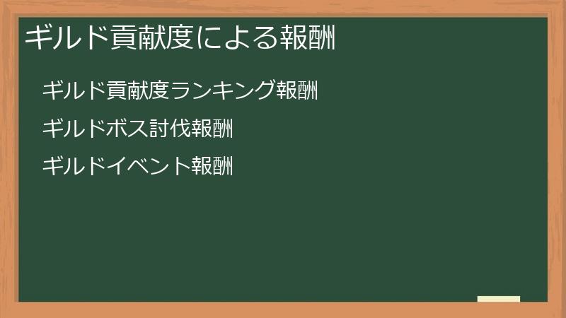 ギルド貢献度による報酬