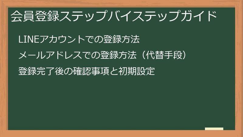 会員登録ステップバイステップガイド