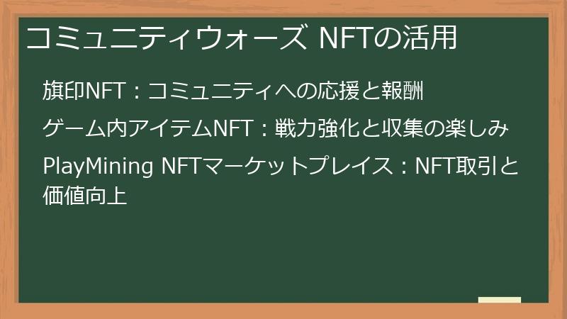 コミュニティウォーズ NFTの活用